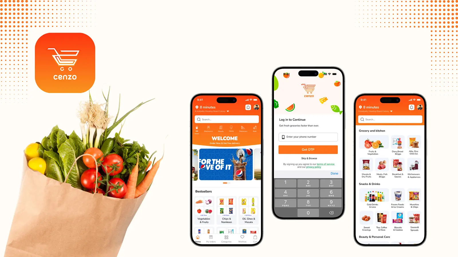 Cenzo – Grocery & Essentials Delivery App