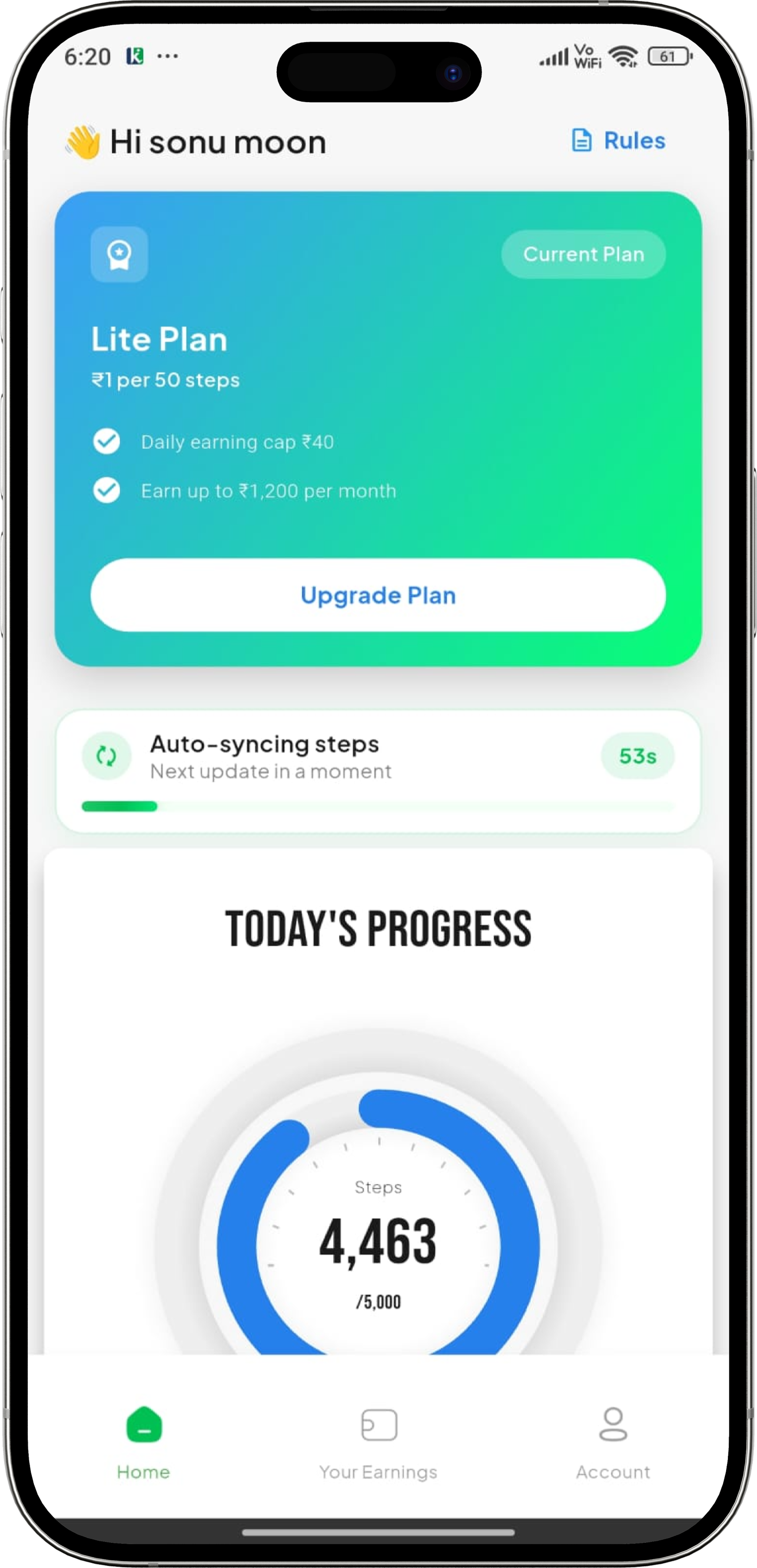 KadamPe – Walk & Earn Fitness Rewards App - Screen 1