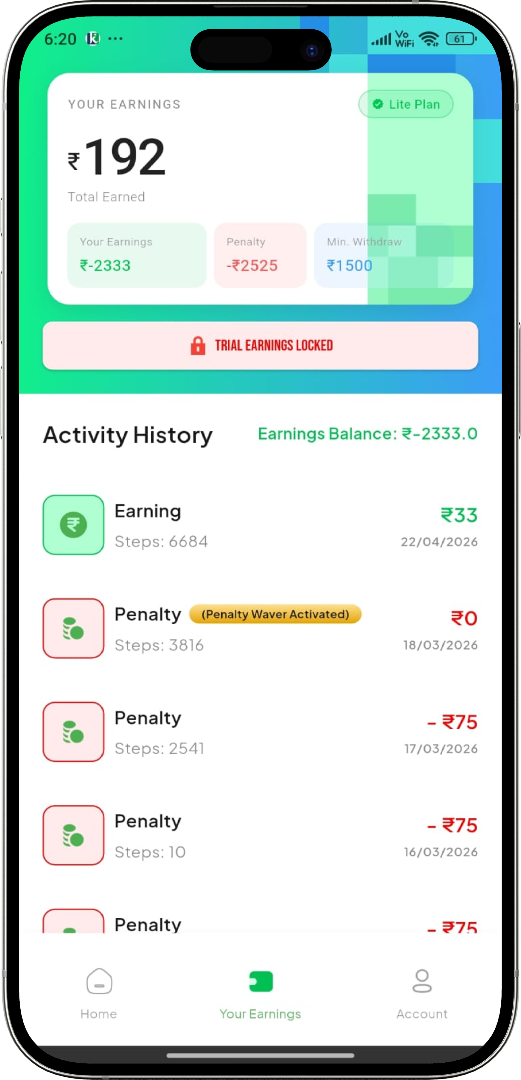 KadamPe – Walk & Earn Fitness Rewards App - Screen 2