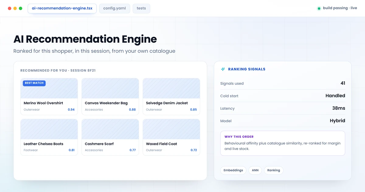 AI recommendation engine by mTouch Labs