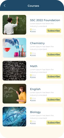 E-learning app screen 4
