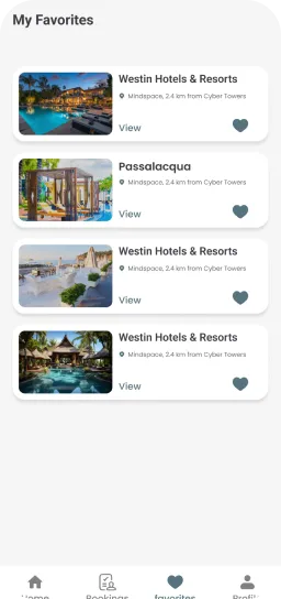 Hotel booking app screen 1