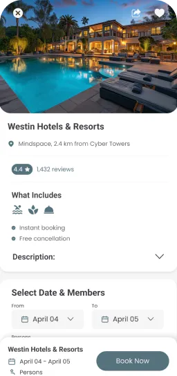 Hotel booking app screen 4