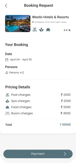 Hotel booking app screen 5