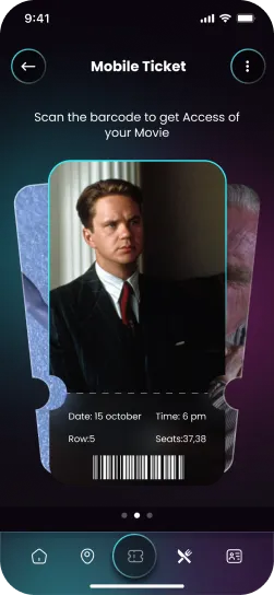 Tickets booking app screen 1