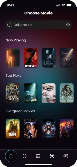 Tickets booking app screen 2