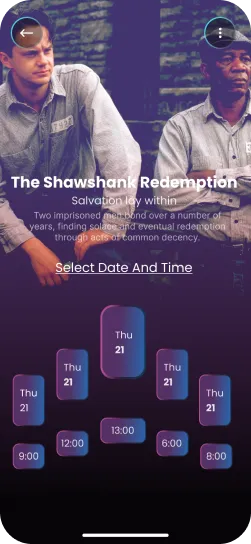Tickets booking app screen 3
