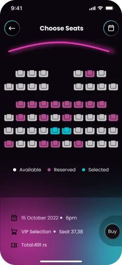 Tickets booking app screen 4