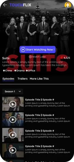 OTT app screen 1
