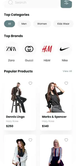 Online shopping app screen 4
