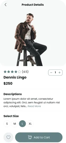 Online shopping app screen 5