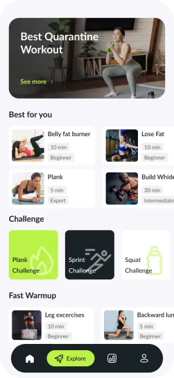 Sports and fitness app screen 4