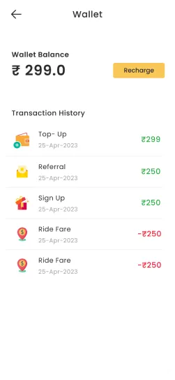 Taxi booking app screen 2