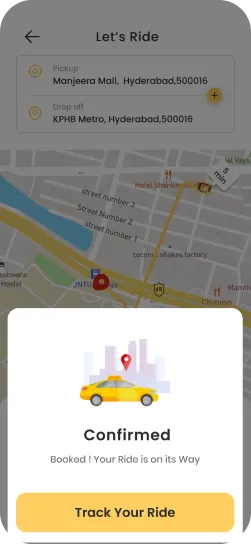 Taxi booking app screen 4